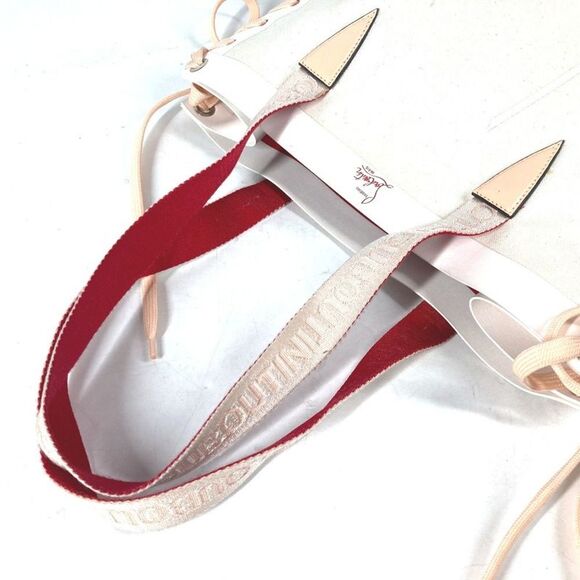 Christian Louboutin Tote Bag Cabalace Shoelace Shoulder Canvas Leather - Picture 10 of 10